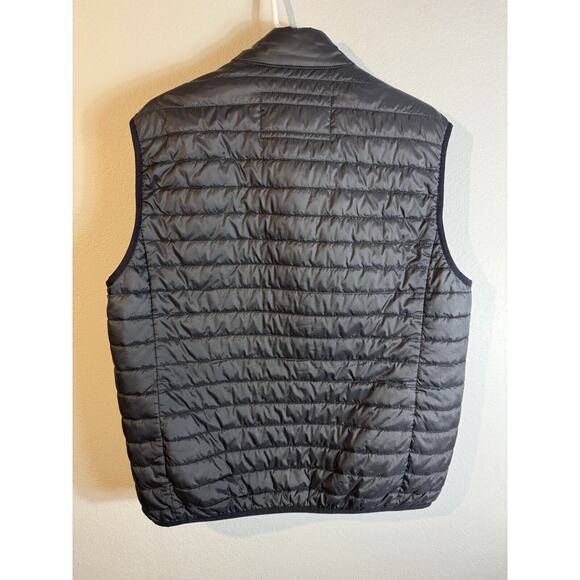 J.Crew Quilted Vest Black Mens Large Black Polartec Insulated Zip Outerwear - Picture 2 of 7